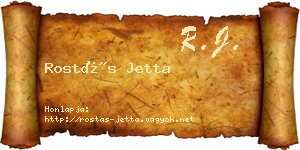 Rostás Jetta névjegykártya